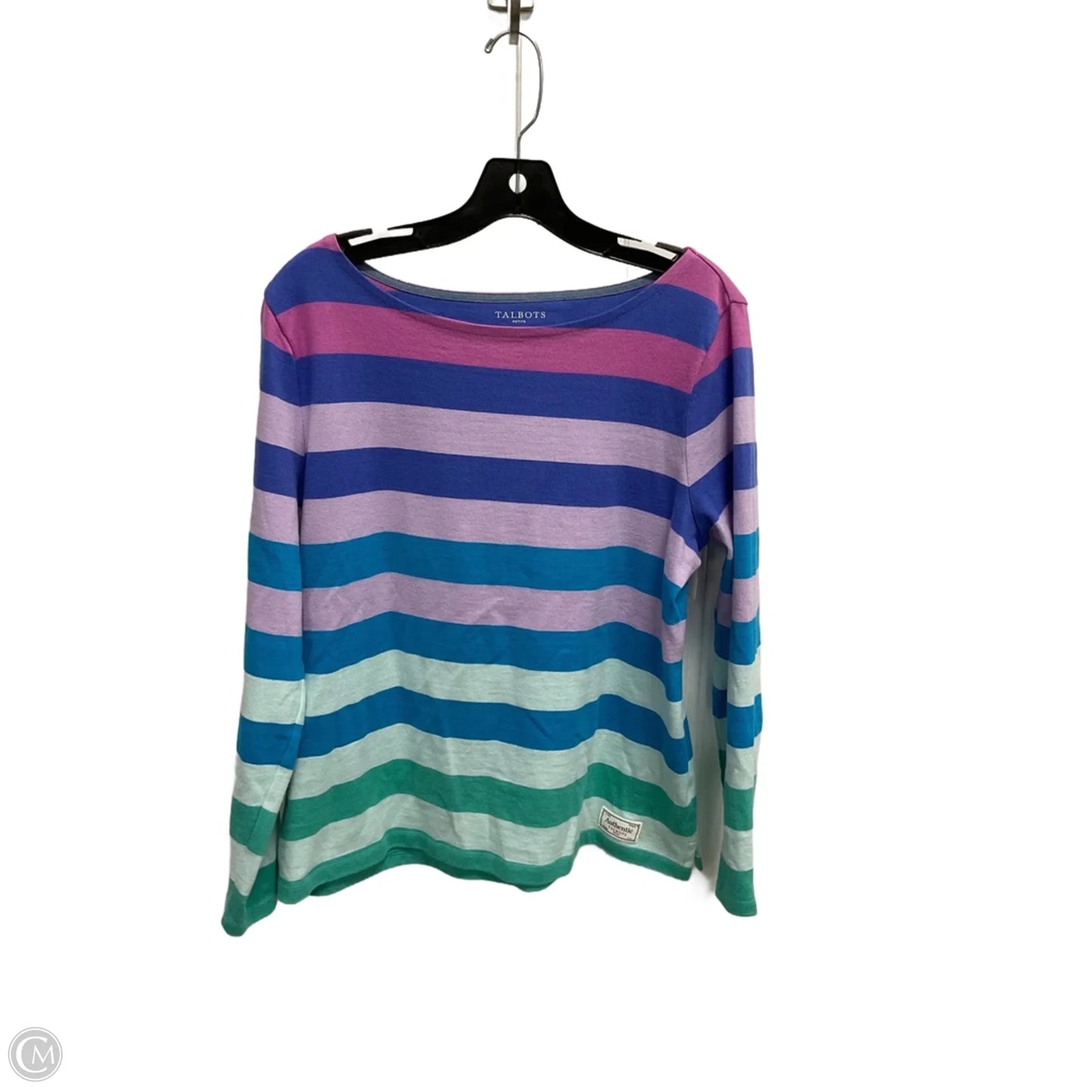 Top Long Sleeve By Talbots In Striped Pattern, Size: Lp