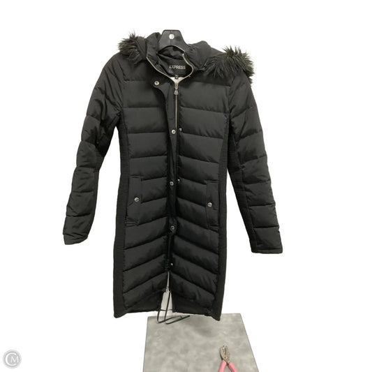 Coat Puffer & Quilted By Express In Black, Size: Xs