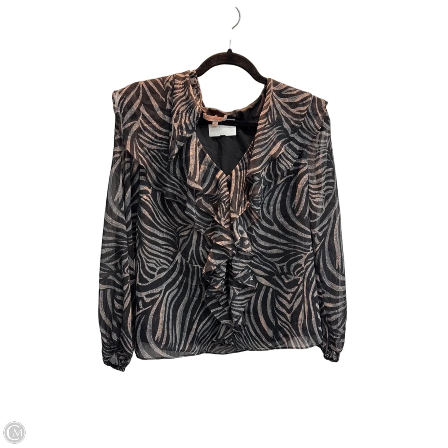 Blouse Long Sleeve By Skies Are Blue In Animal Print, Size: S