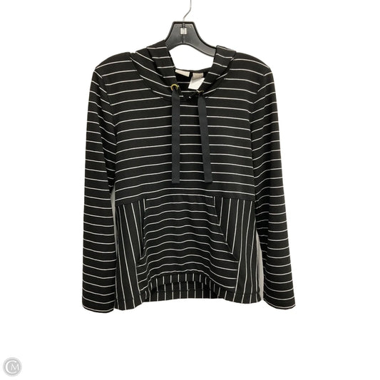 Athletic Top Long Sleeve Hoodie By Chicos In Striped Pattern, Size: Xs