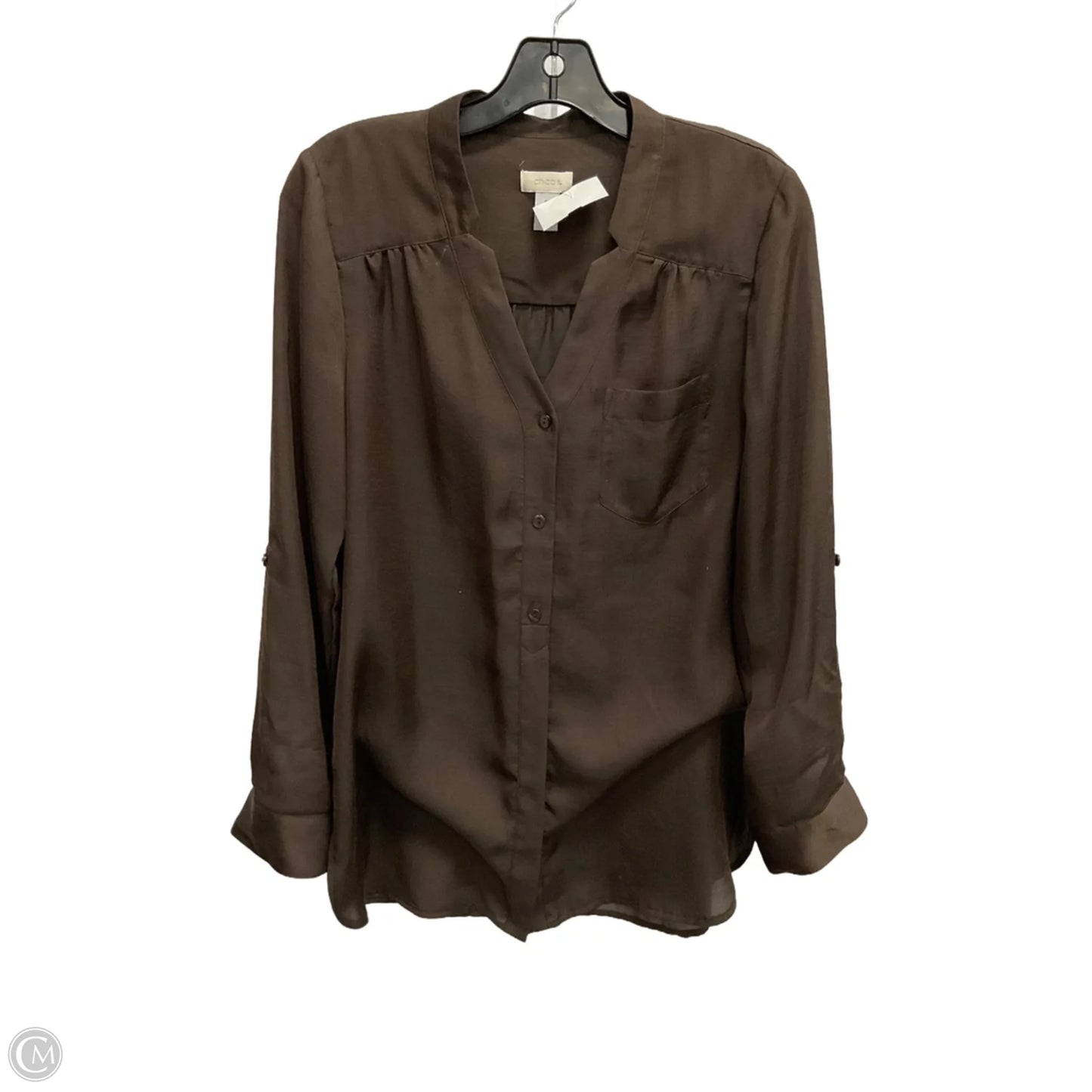 Blouse 3/4 Sleeve By Chicos In Brown, Size: Xs