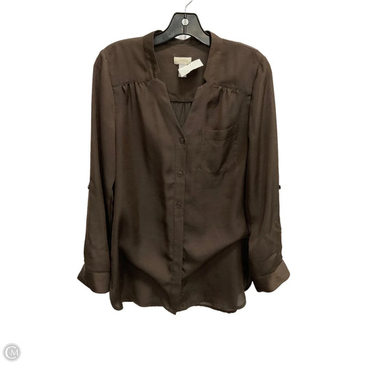 Blouse 3/4 Sleeve By Chicos In Brown, Size: Xs
