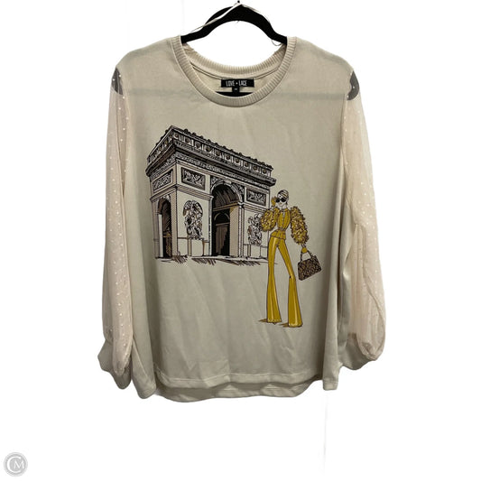 Top Long Sleeve By Clothes Mentor In Beige, Size: 3x