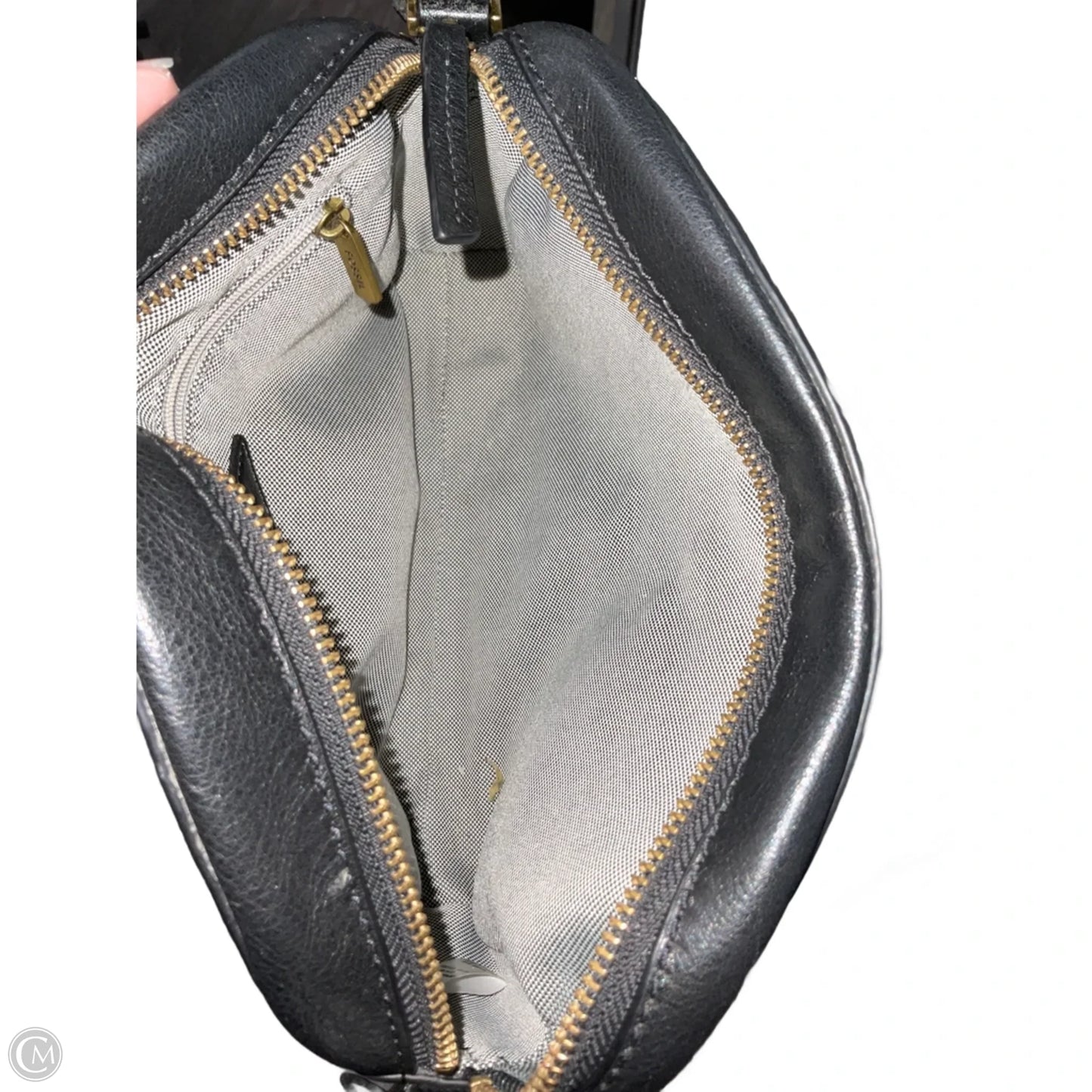 Handbag Leather By Fossil, Size: Small