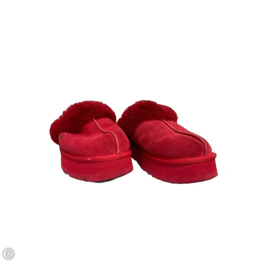 Slippers Designer By Ugg In Red, Size: 8