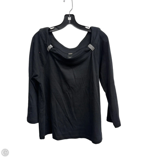 Top Long Sleeve By Rafaella In Black, Size: Xl