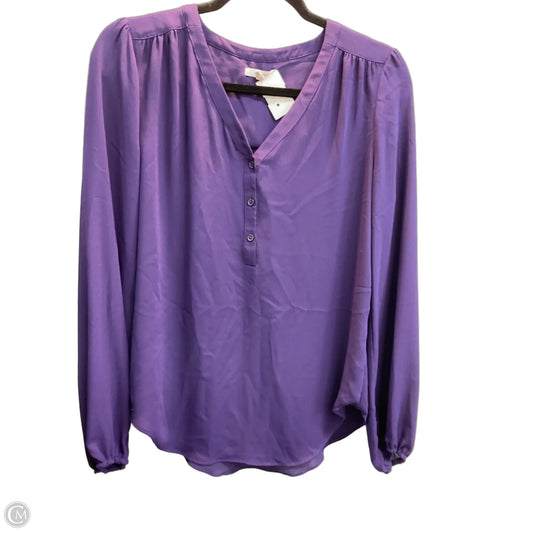 Blouse Long Sleeve By Maurices In Purple, Size: Xs