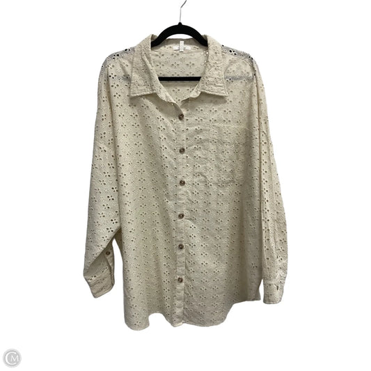 Blouse Long Sleeve By Maurices In Cream, Size: 3x