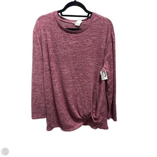 Top Long Sleeve By Brittany Black In Maroon, Size: L