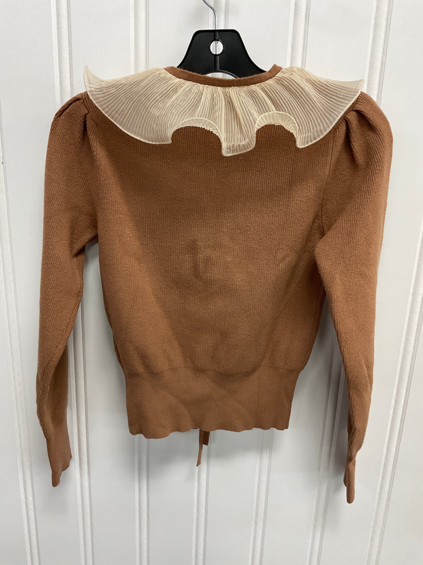 Sweater By Zara In Brown & Cream, Size: M