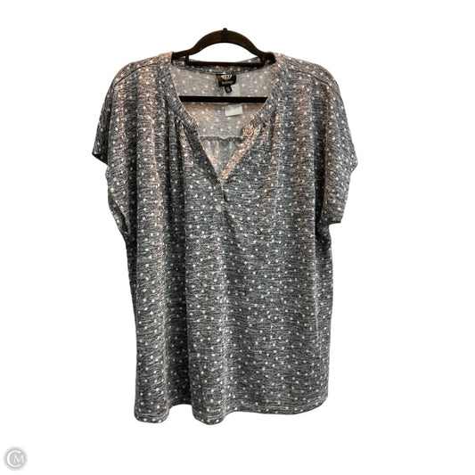 Top Short Sleeve By Bobeau In Polkadot Pattern, Size: 2x