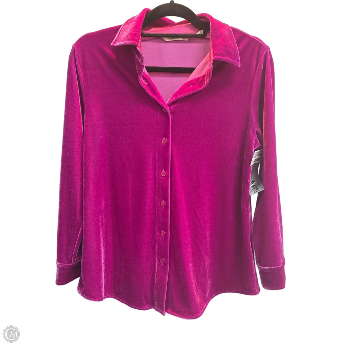Blouse Long Sleeve By Soft Surroundings In Pink, Size: Xsp
