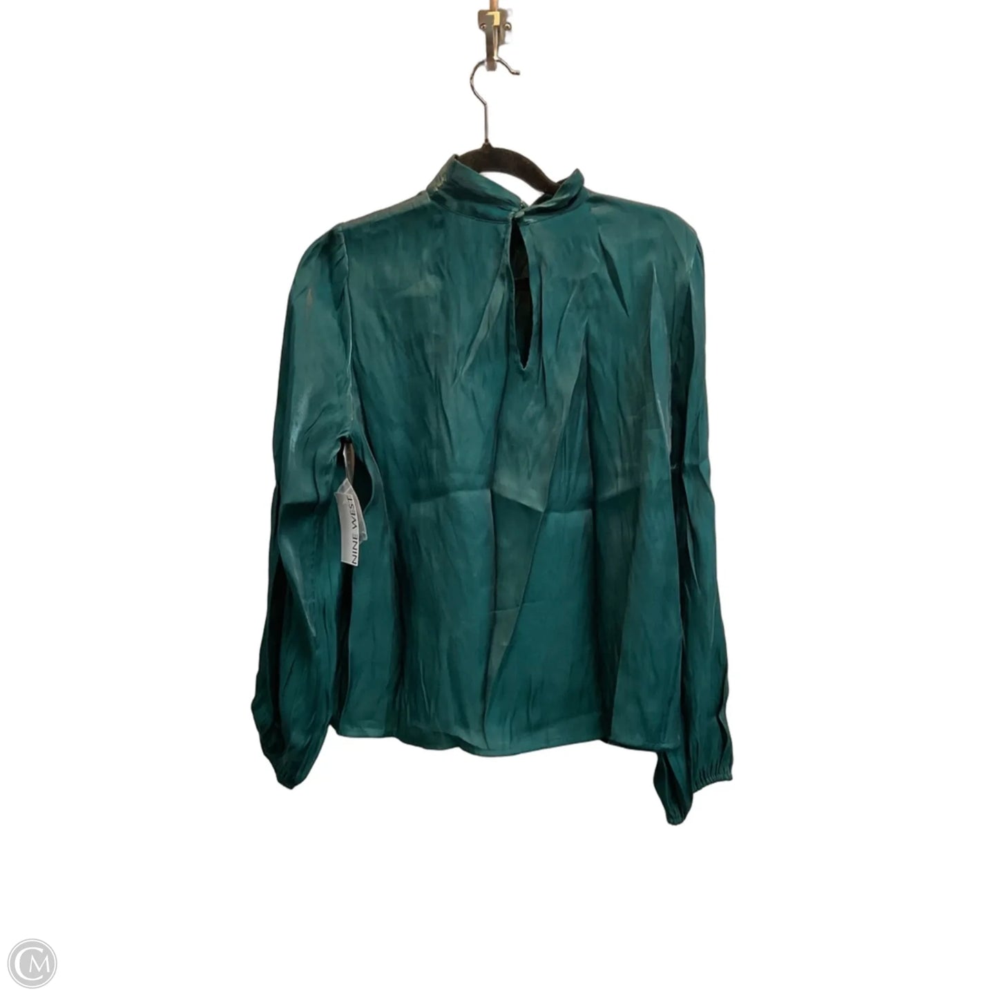 Blouse Long Sleeve By Nine West In Teal, Size: M