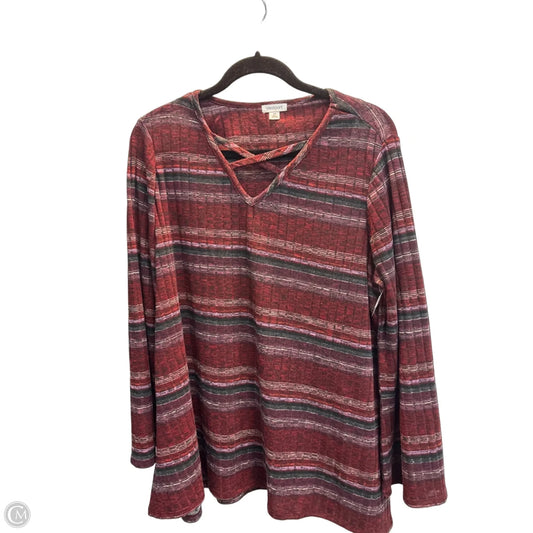 Top Long Sleeve By Westport In Striped Pattern, Size: 2x