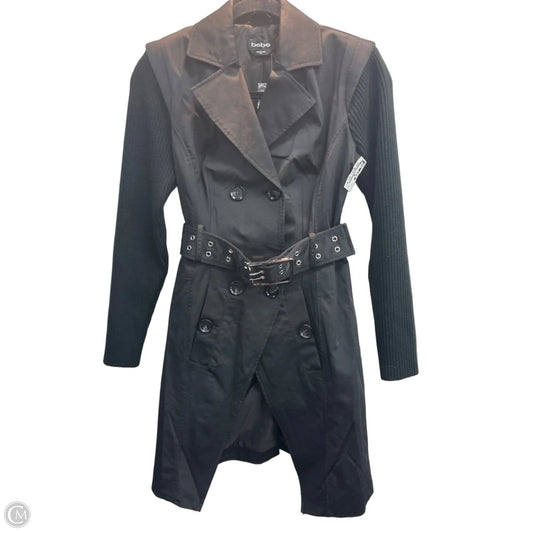 Coat Trench Coat By Bebe In Black, Size: Xxs