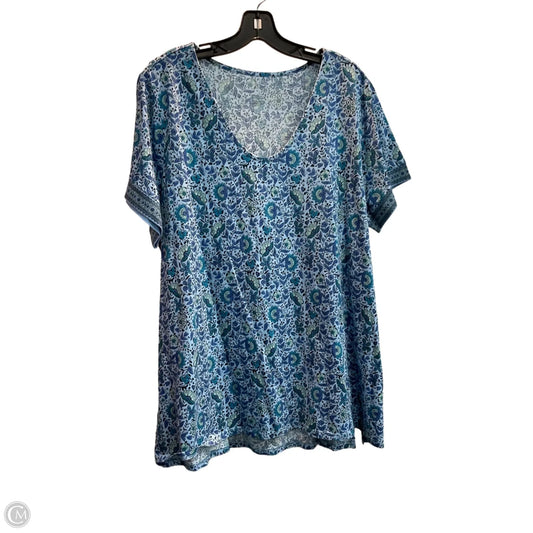 Top Short Sleeve Basic By Pure Jill In Blue, Size: 2x