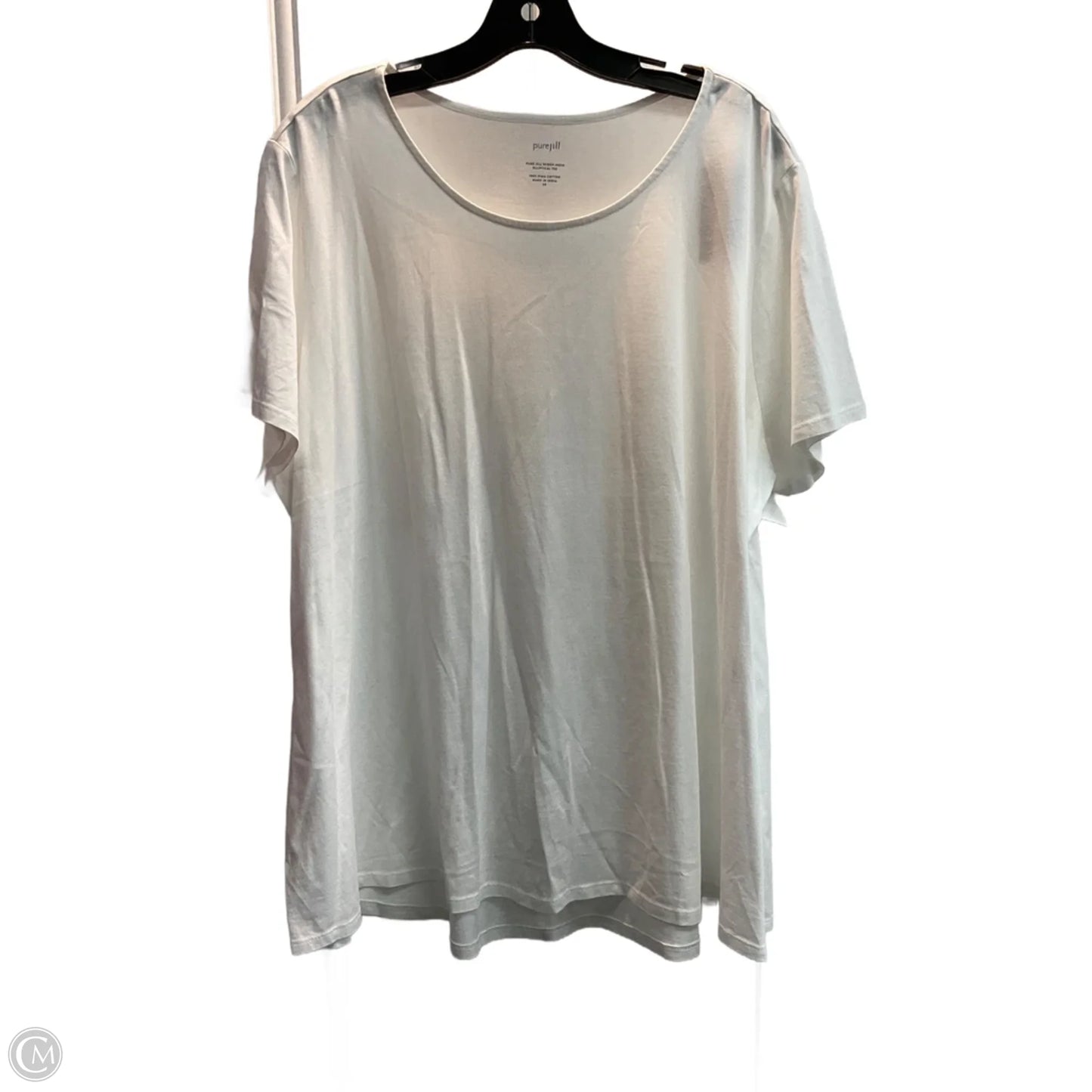 Top Short Sleeve Basic By Pure Jill In White, Size: 2x