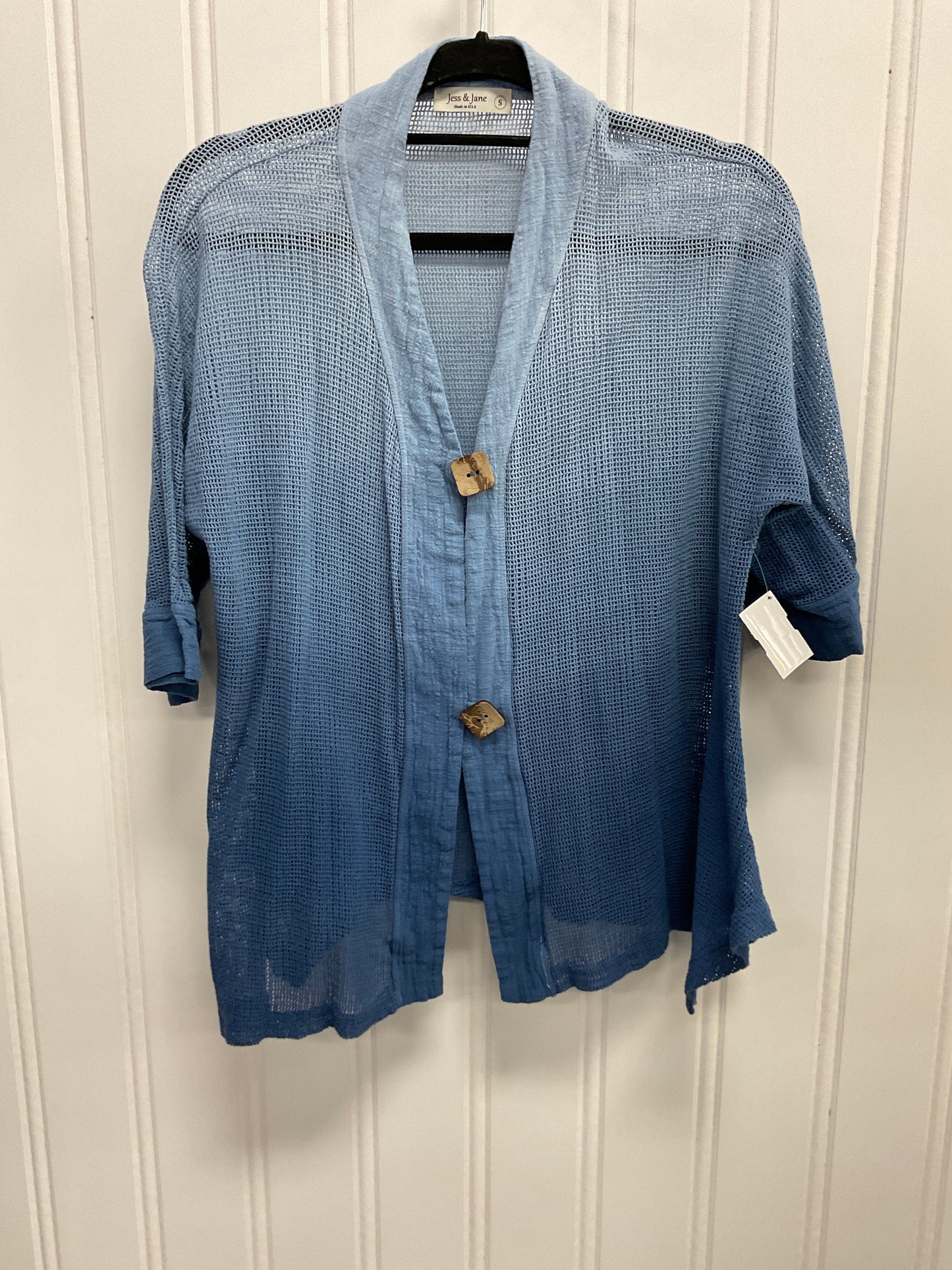 Sweater Cardigan By Jess And Jane In Blue, Size: S