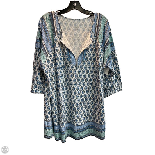 Top 3/4 Sleeve By Pure Jill In Paisley Print, Size: 2x