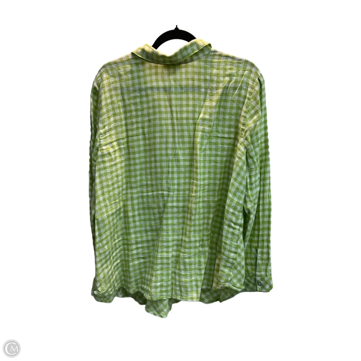 Blouse Long Sleeve By J. Jill In Checkered Pattern, Size: 2x