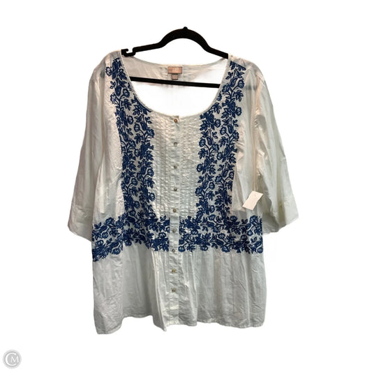 Top 3/4 Sleeve By J. Jill In Blue, Size: 2x