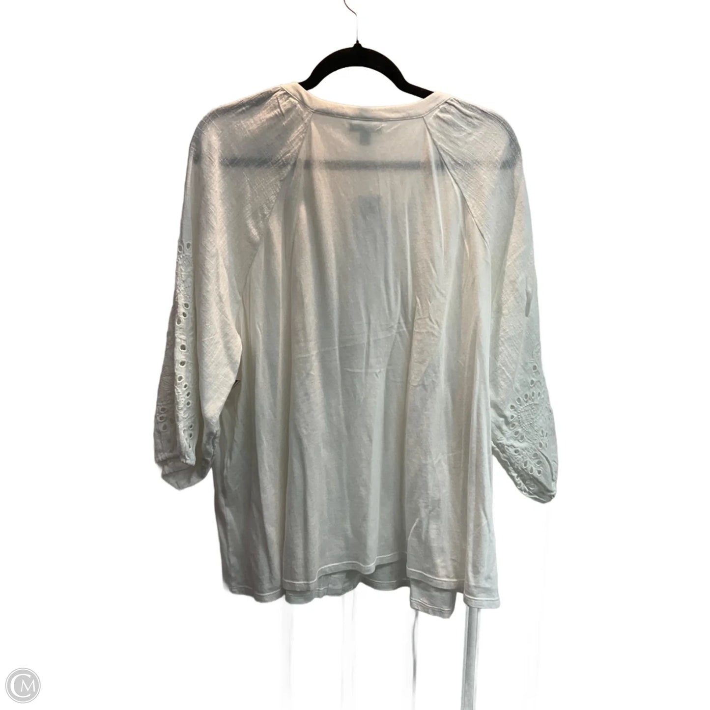 Top 3/4 Sleeve By J. Jill In White, Size: 2x