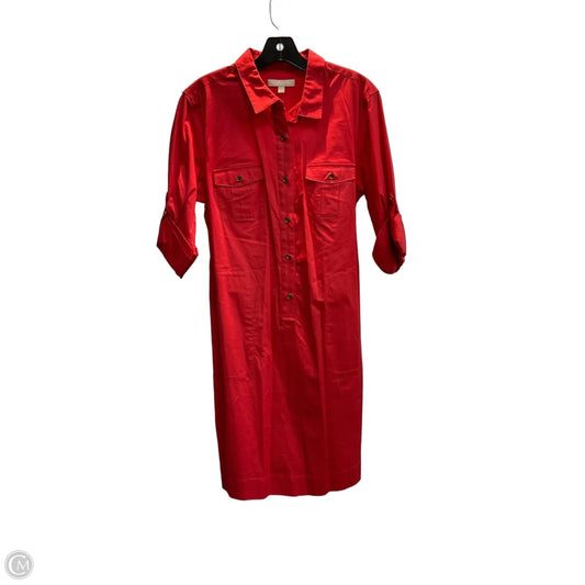 Dress Casual Midi By Banana Republic In Red, Size: 14