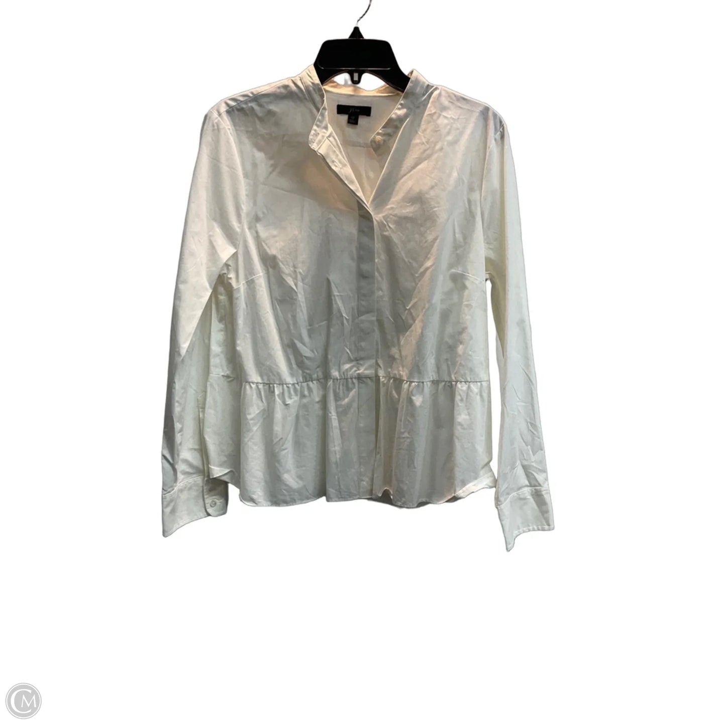 Top Long Sleeve By J. Crew In White, Size: 12