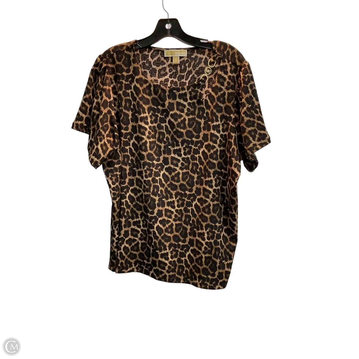 Top Short Sleeve By Michael By Michael Kors In Animal Print, Size: 1x