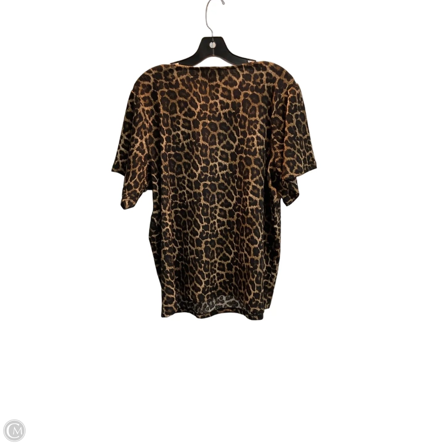 Top Short Sleeve By Michael By Michael Kors In Animal Print, Size: 1x
