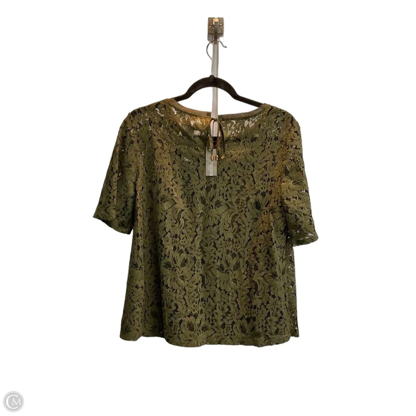 Blouse Short Sleeve By Chicos In Green, Size: Xs