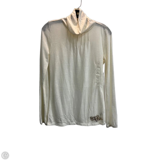 Top Long Sleeve By Dkny In Beige, Size: M