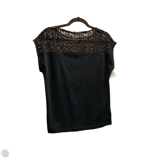 Top Short Sleeve By Lauren By Ralph Lauren In Black, Size: S