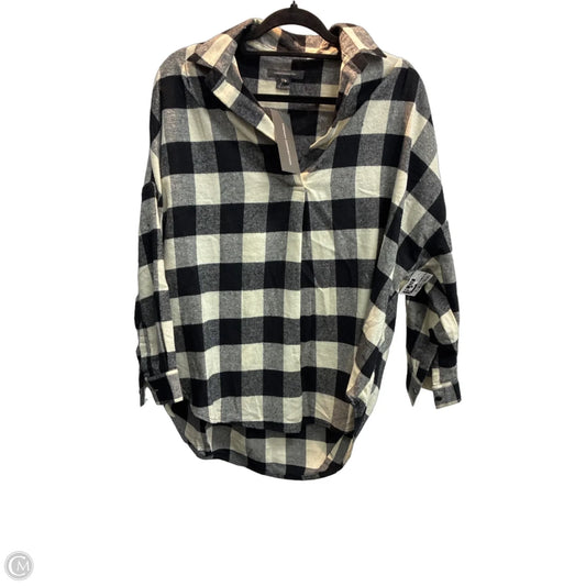 Top Long Sleeve By French Connection In Plaid Pattern, Size: S