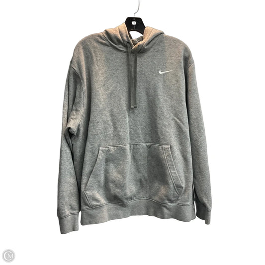 Athletic Top Long Sleeve Hoodie By Nike In Grey, Size: L