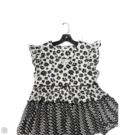 Top Sleeveless By Voy In Black & White, Size: S