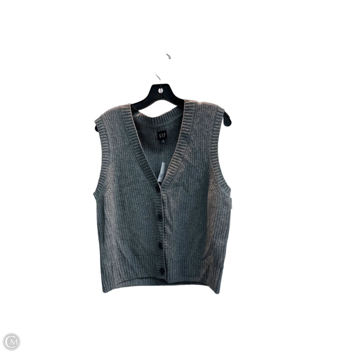 Sweater Short Sleeve By Gap In Grey, Size: M