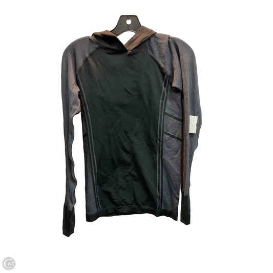 Athletic Top Long Sleeve Hoodie By Athleta In Black & Grey, Size: M