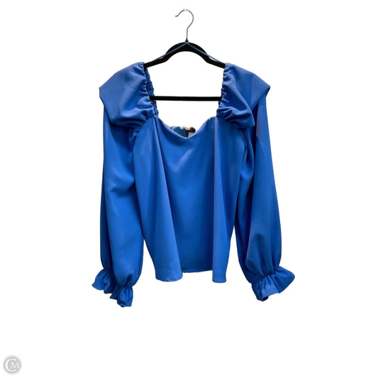 Blouse Long Sleeve By Willow & Root In Blue, Size: L