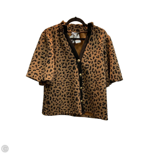 Blouse Short Sleeve By Clothes Mentor In Animal Print, Size: M