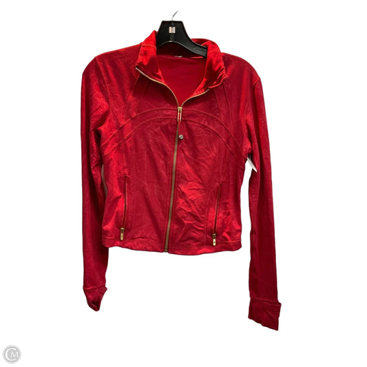 Athletic Jacket By Lululemon In Red, Size: 8