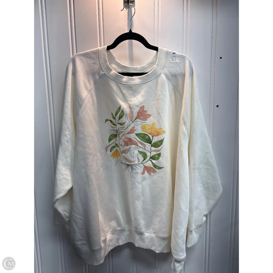 Sweatshirt Crewneck By Old Navy In White, Size: 4x