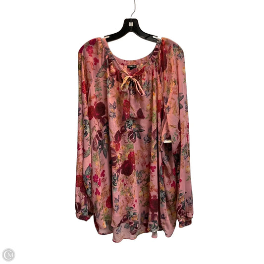 Blouse Long Sleeve By Torrid In Floral Print, Size: 4