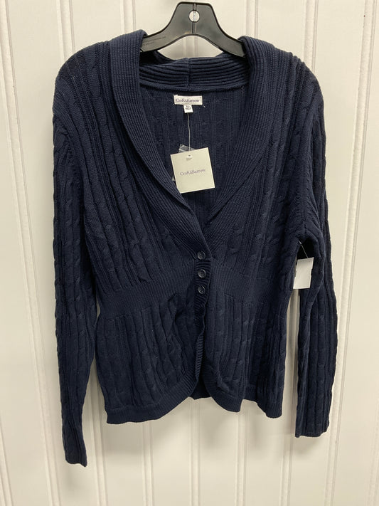 Sweater Cardigan By Croft And Barrow In Navy, Size:Xl