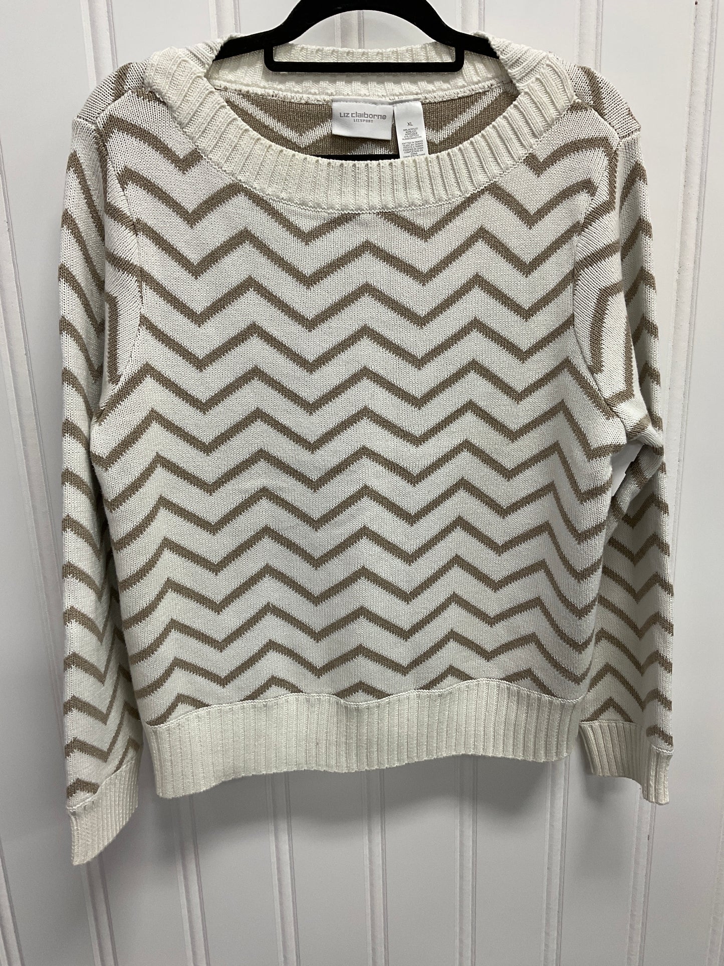 Sweater By Liz Claiborne In Striped Pattern, Size:Xl