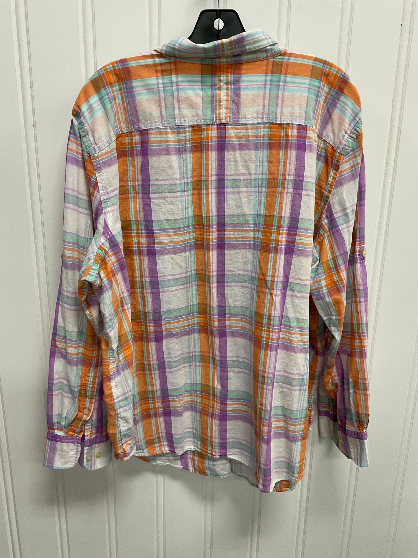 Top Ls By Lauren By Ralph Lauren In Plaid Pattern, Size:3X