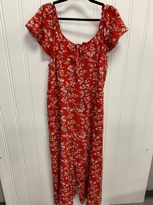 Jumpsuit By Clothes Mentor In Red, Size:1X