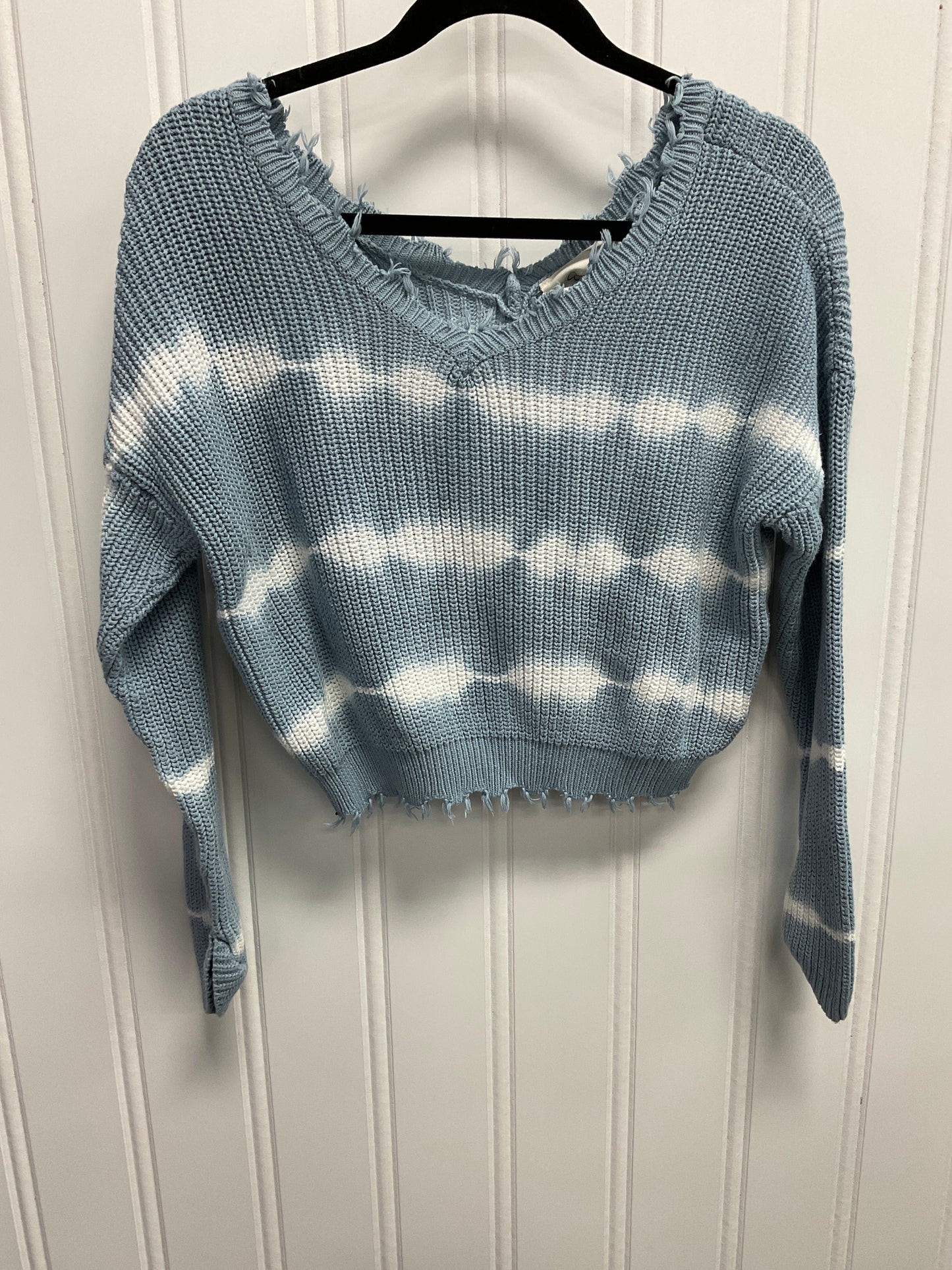 Sweater By Jessica Simpson In Blue & White, Size:L