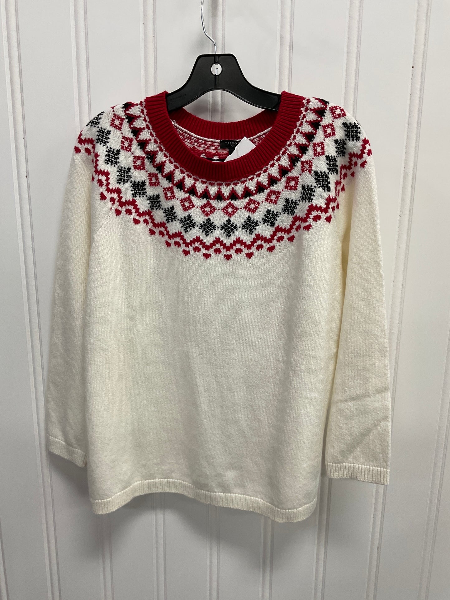 Sweater By Talbots In Red & White, Size:Xl