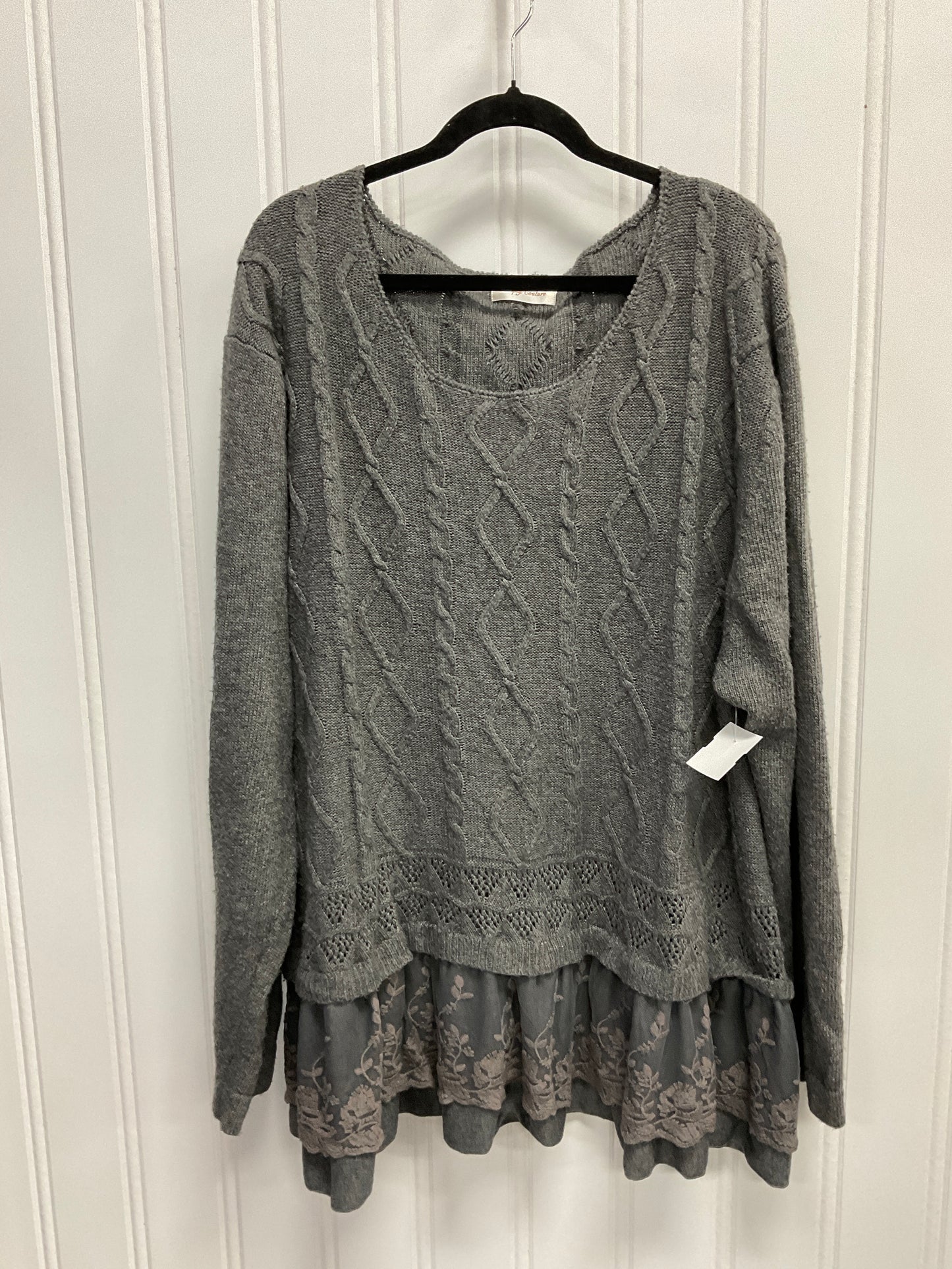 Sweater By Simply Couture In Grey, Size:2X